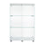 Two Door Glass Cabinet Glass Display Cabinet with 3 Shelves, White