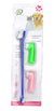 Two Headed Dog Toothbrush Set Canine Dental Hygiene Brush with 2 Finger Brushes Soft Bristles - WoodPoly.com