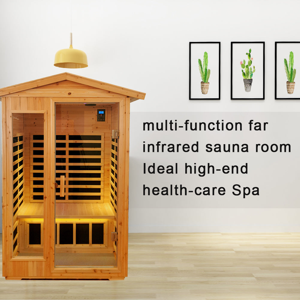 Two person Far infrared old fir outdoor sauna room