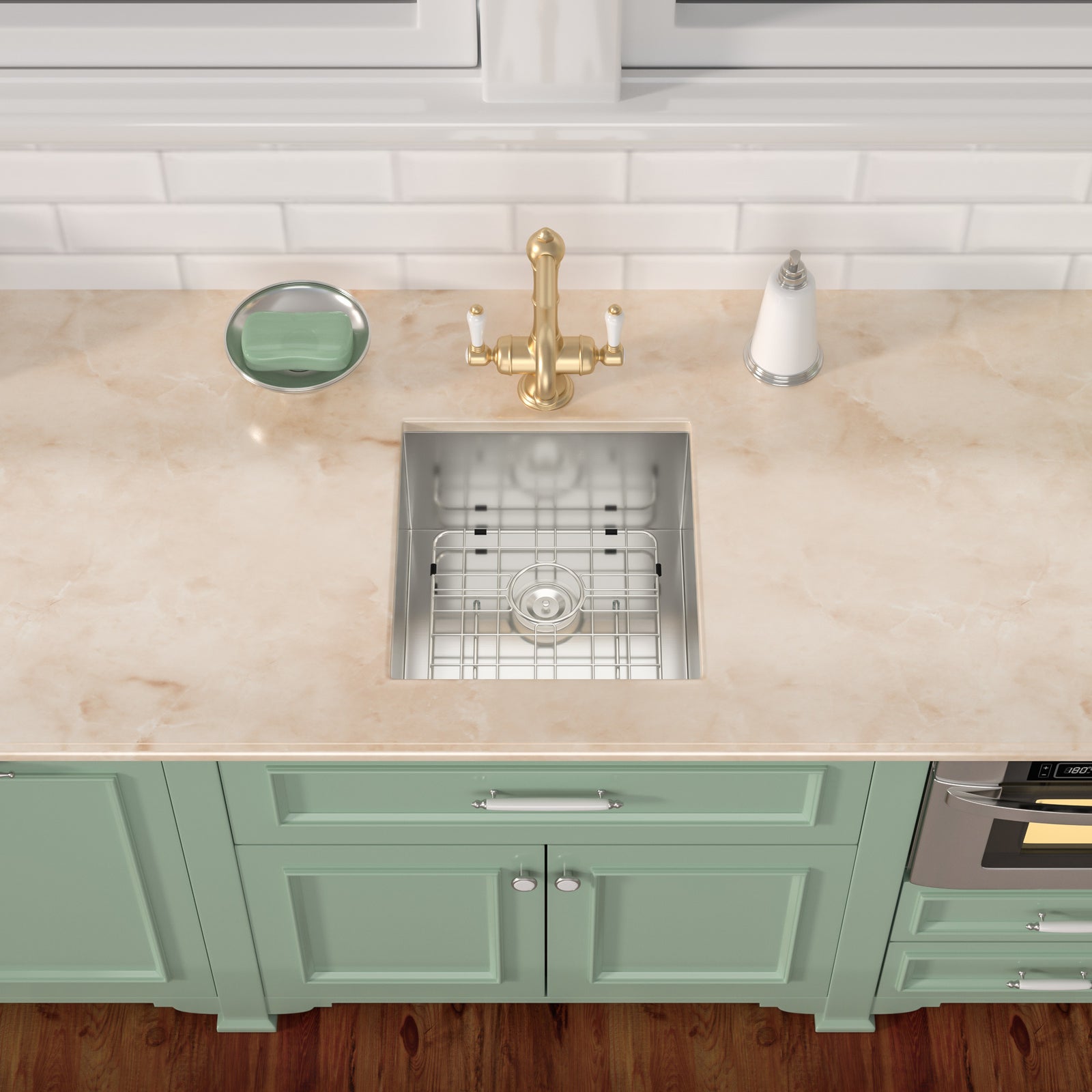 Undermount Sink Stainless Steel 18 Gauge Single Bowl Kitchen Sink Basin with Strainer