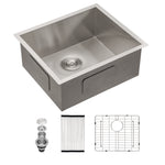 Undermount Sink Stainless Steel 18 Gauge Single Bowl Kitchen Sink Basin with Strainer