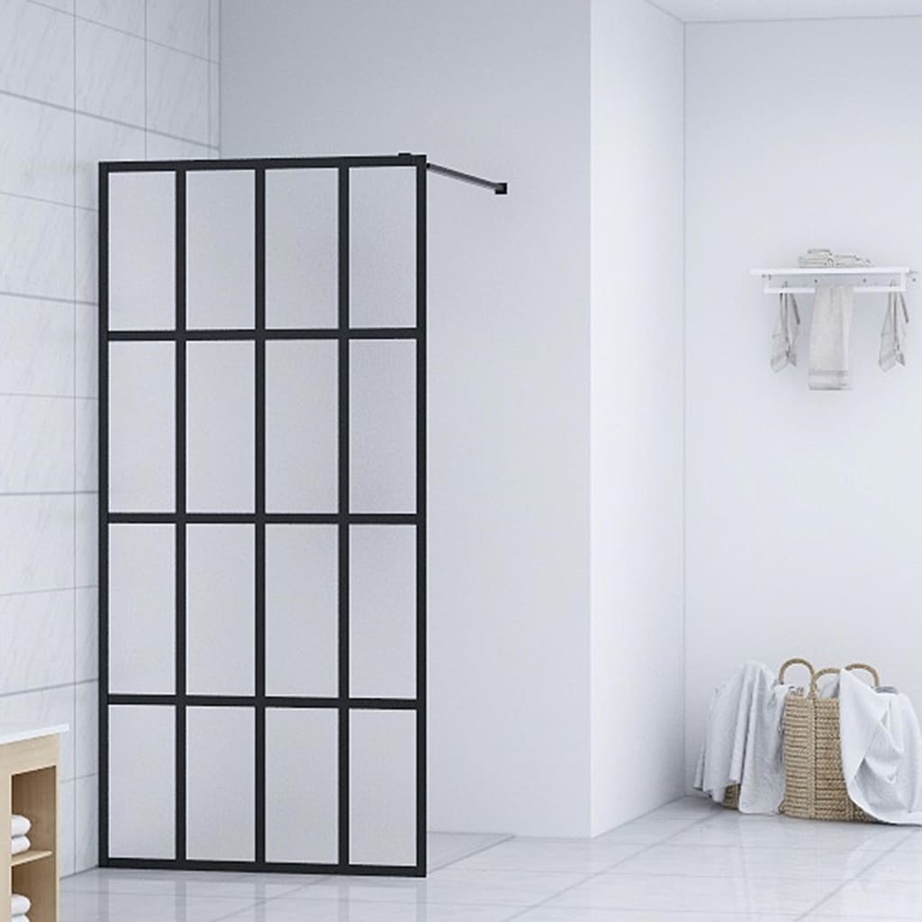 Walk-in Shower Screen Frosted Tempered Glass 35.4