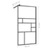 Walk-in Shower Wall with Clear ESG Glass 31.5"x76.8" Black