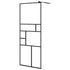 Walk-in Shower Wall with Clear ESG Glass 31.5"x76.8" Black