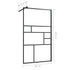 Walk-in Shower Wall with Clear ESG Glass 35.4"x76.8" Black