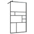 Walk-in Shower Wall with Clear ESG Glass 35.4"x76.8" Black