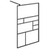 Walk-in Shower Wall with Clear ESG Glass 39.4"x76.8" Black