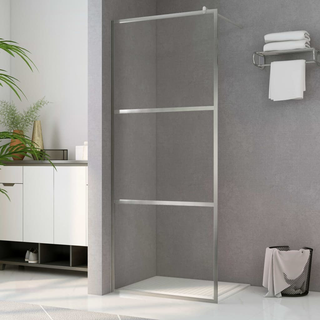 Walk-in Shower Wall with Clear ESG Glass 55.1