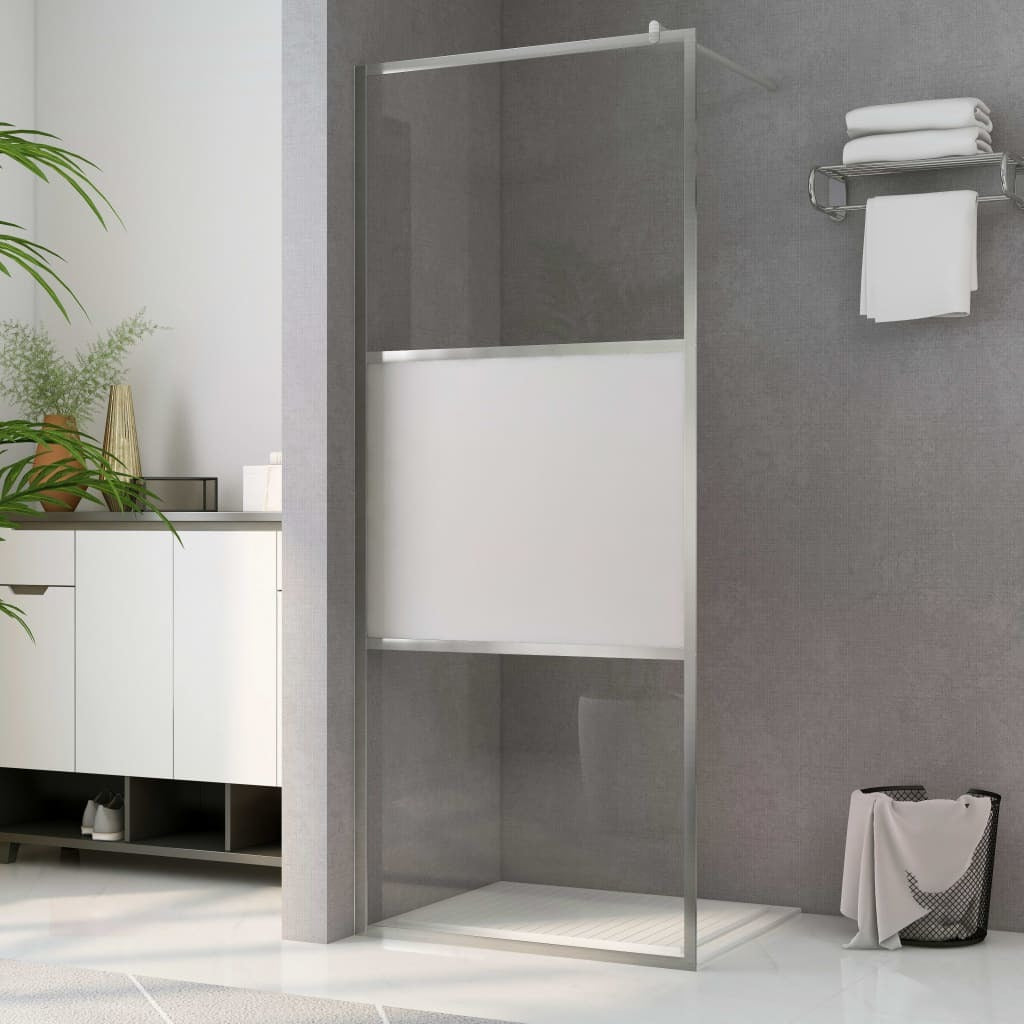 Walk-in Shower Wall with Half Frosted ESG Glass 45.3