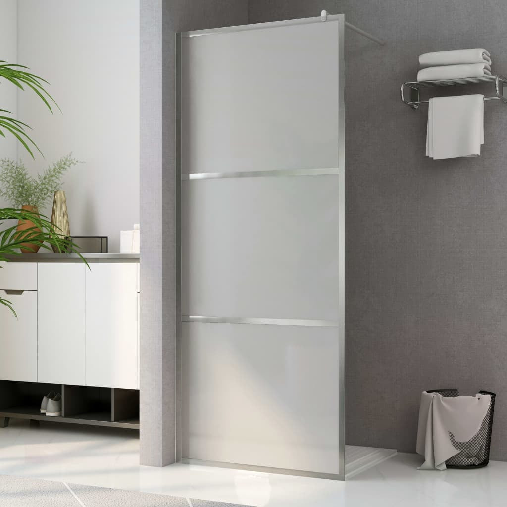 Walk-in Shower Wall with Whole Frosted ESG Glass 35.4