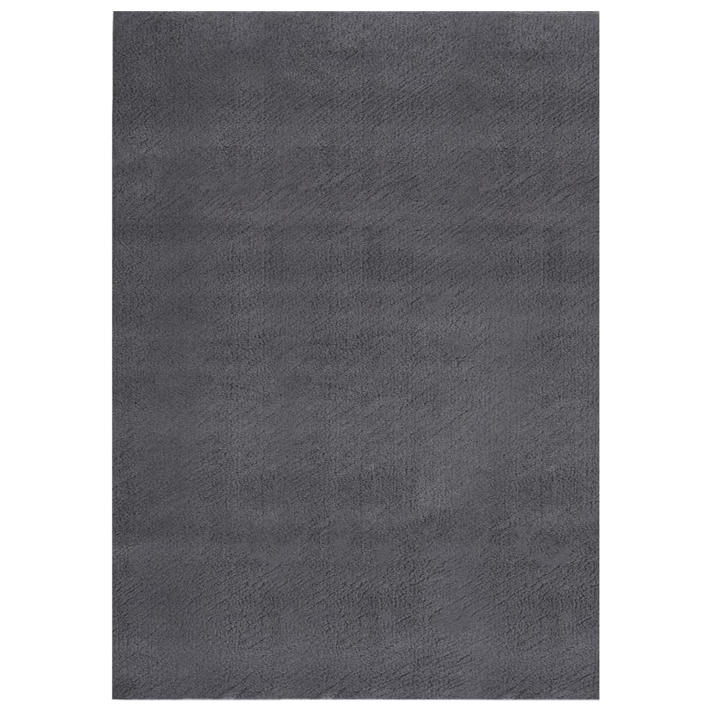 Washable Rug Soft Shaggy Anthracite 63"x90.6" Anti Slip