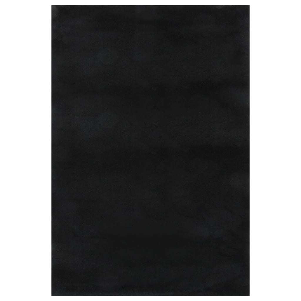 Washable Rug Soft Shaggy Black 63