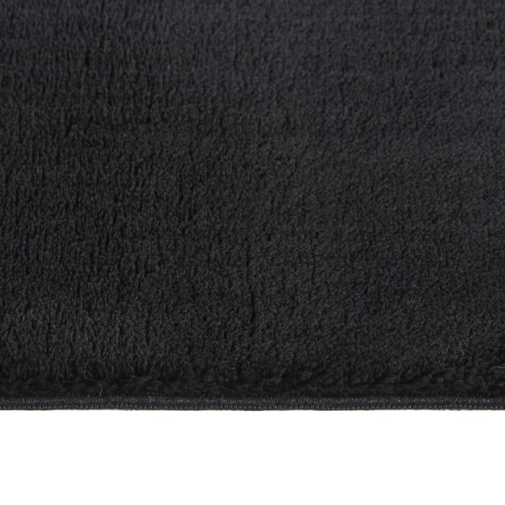 Washable Rug Soft Shaggy Black 63
