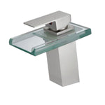 Waterfall showerhead LED bathroom faucet, single handle bathroom sink sink faucet in Black