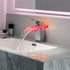 Waterfall showerhead LED bathroom faucet, single handle bathroom sink sink faucet in Black