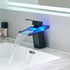 Waterfall showerhead LED bathroom faucet, single handle bathroom sink sink faucet in Black