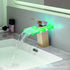 Waterfall showerhead LED bathroom faucet, single handle bathroom sink sink faucet in Black