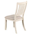 White Classic 2pcs Dining Chairs Set Rubberwood Beige Fabric Cushion Seats Slats Backs Dining Room Furniture Side Chair