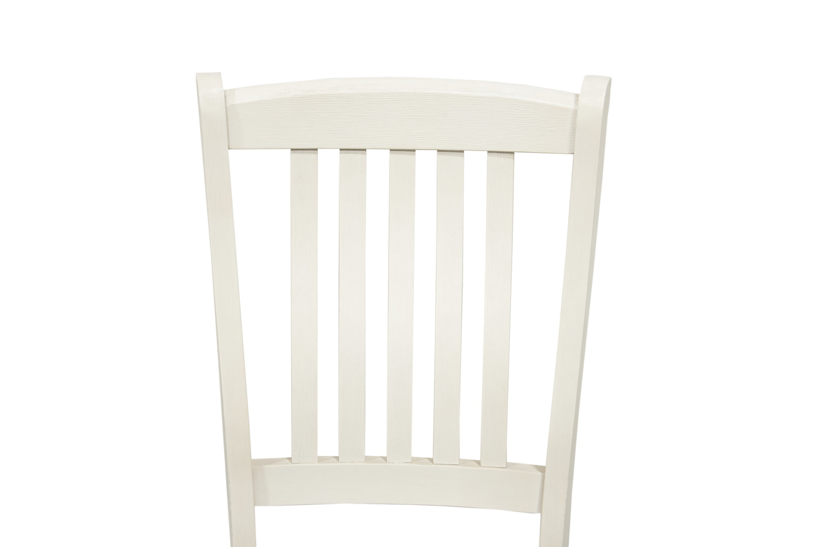 White Classic 2pcs Dining Chairs Set Rubberwood Beige Fabric Cushion Seats Slats Backs Dining Room Furniture Side Chair