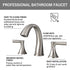Widespread Bathroom Sink Faucets Two Handle 3 Hole Vanity Bath Faucet with Drain Assembly (Brushed Nickel)