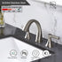 Widespread Bathroom Sink Faucets Two Handle 3 Hole Vanity Bath Faucet with Drain Assembly (Brushed Nickel)