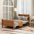 Wood Platform Bed Twin Bed Frame Mattress Foundation Sleigh Bed with Headboard/Footboard/Wood Slat Support
