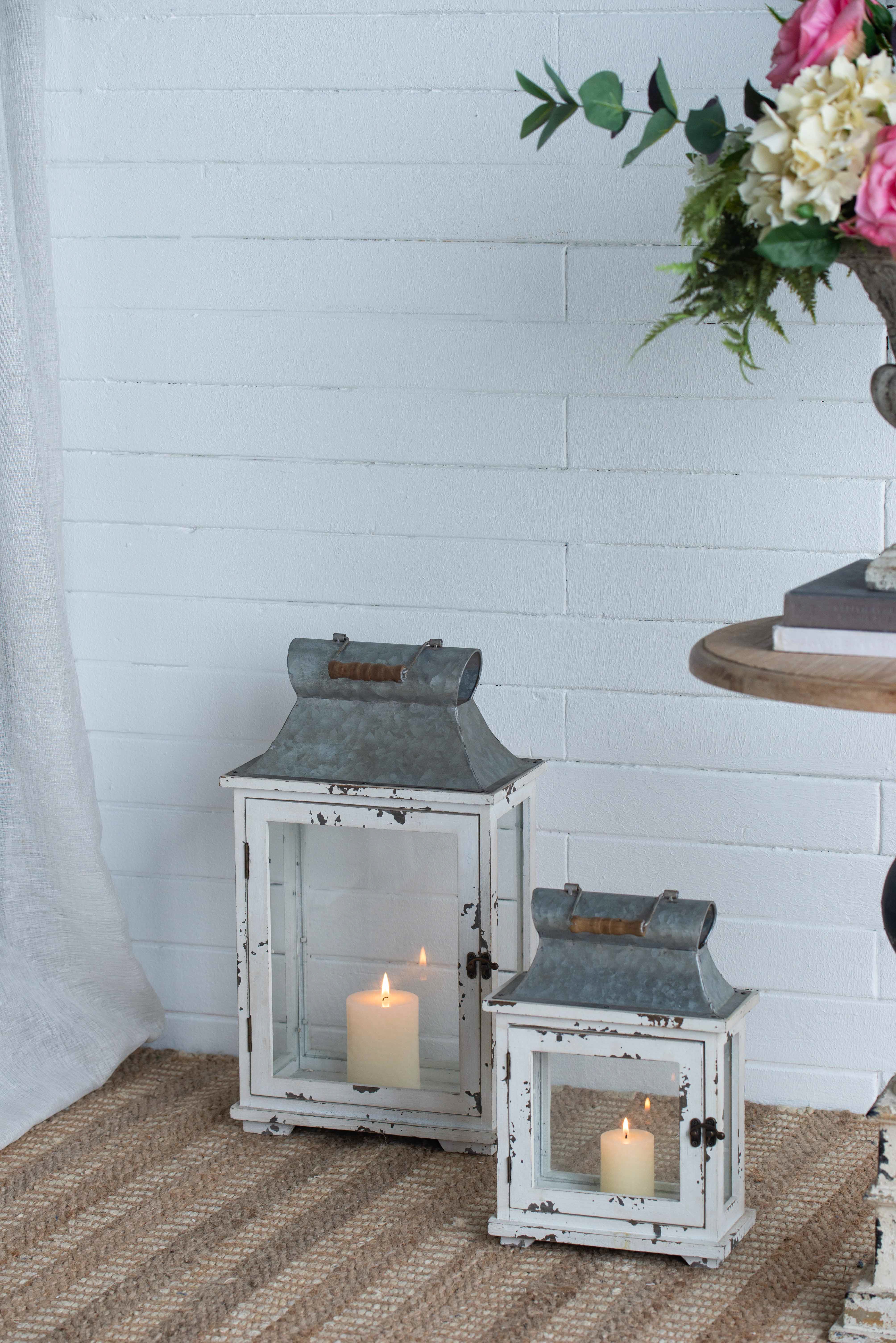 Wooden Candle Lantern Decorative, Hurricane Lantern Holder Decor for Indoor Outdoor, Home Garden Wedding