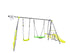 XNS052 green and blue interesting six function swingset with net swing metal plastic safe swing set 440lbs for outdoor playground for age 3+ with 31.5in net swing