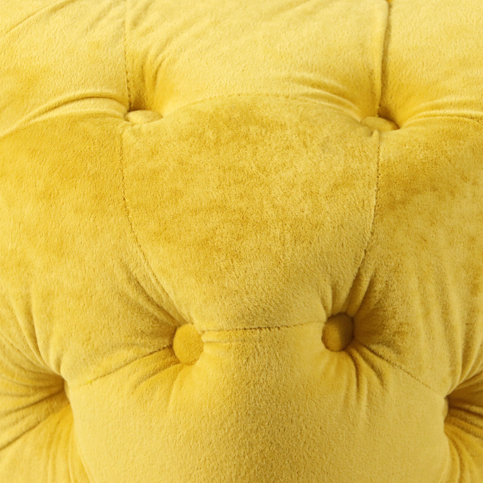 Yellow Modern Velvet Upholstered Ottoman, Exquisite Small End Table, Soft Foot Stool,Dressing Makeup Chair, Comfortable Seat for Living Room, Bedroom, Entrance